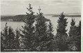 Björboholm. Utsikt över sjön Mjörn. Postgånget 10 augusti 19xx. C.A. Träff 3536