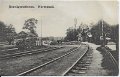 Järnvägsstationen, Norsesund. Postgånget 22 juli 1910. Förlag Björklund Andersson, Norsesund