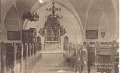 Väsby kyrka, Interiör. Daterat 6 juli 1920. Förlag Olof Nordstrands Bokhandel Höganäs