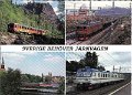 Aspedalens hållplats med lokaltåg X10 nere  till höger. Utgivet av Järnvägsfrämjandet 1986. Odaterat. Ej postgånget