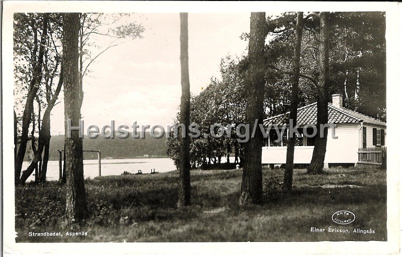 Strandbadet, Aspenas. Postganget. Einar Eriksson, Alingsas.jpg - Strandbadet, Aspenäs.Postgånget.Einar Eriksson, Alingsås.