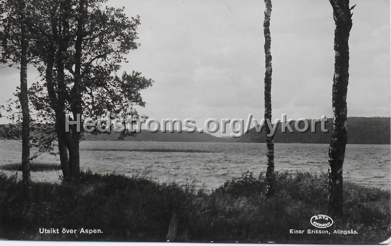 Utsikt over Aspen. Postganget 6 juni 1939. Einar Erikson, Alingsas.jpeg - Utsikt över Aspen.Postgånget 6 juni 1939.Einar Erikson, Alingsås.