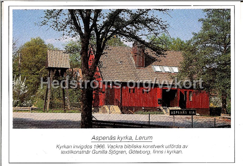 Aspenas kyrka. Odaterat. Lindenhags, Floda. 10799. Foto Arne Eklund.jpeg - Aspenäs kyrka.Odaterat, ej postgånget.