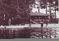 Aspenäs villastads badplats år 1935 (Lerum). Nyproduktion, odaterat. Haspen förlag