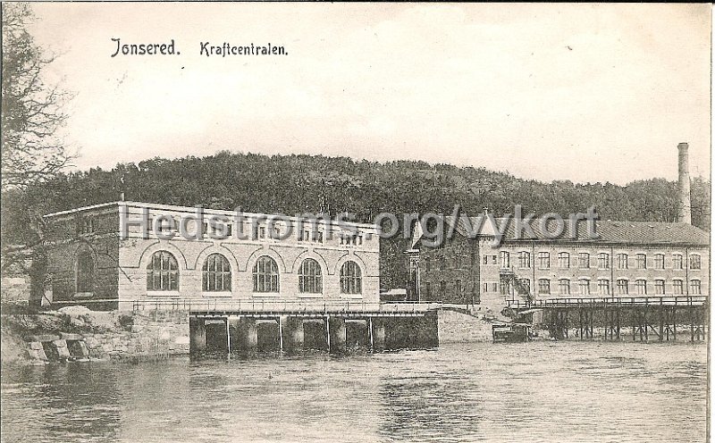Jonsered. Kraftcentralen. Postganget 1903.jpg - Jonsered. Kraftcentralen.Postgånget 1903.