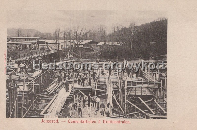 Jonsered. - Cementarbeten a Kraftcentralen. Odaterat. Imp. J. Portelius.jpg - Jonsered. - Cementarbeten å Kraftcentralen.Odaterat.Imp. J. Portelius.