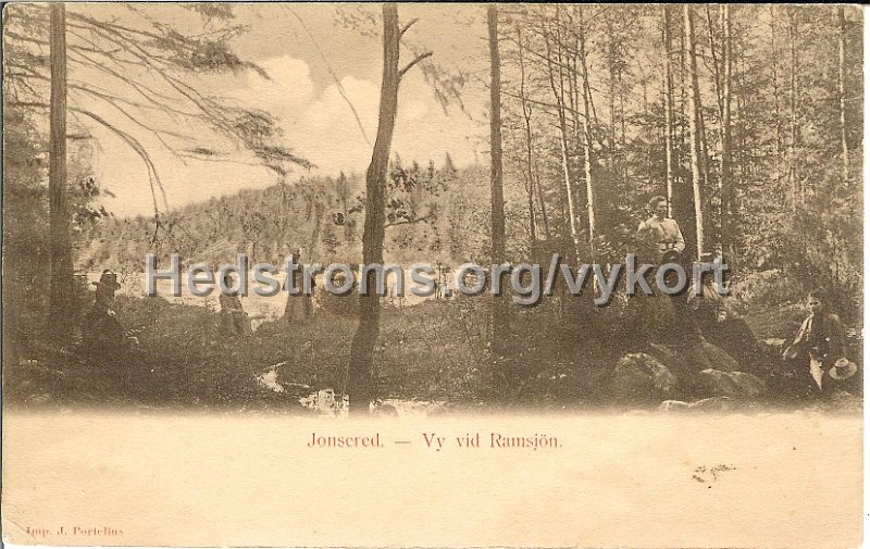 Jonsered - Vy vid Ramsjon. Odaterat. Imp J. Portelius.jpg - Jonsered - Vy vid Ramsjön.Odaterat.Imp J. Portelius.