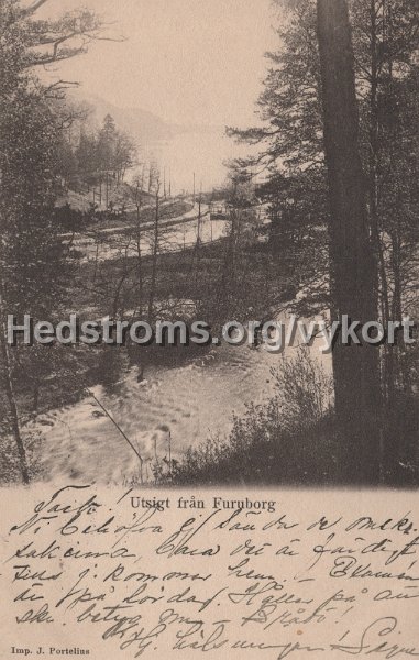 Utsigt fran Furuborg. Postganget 11 juni 1903. Imp. J. Portelius.jpg - Utsigt från Furuborg.Postgånget 11 juni 1903.Imp. J. Portelius.