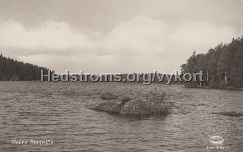 Nedra Stamsjon. Postganget 19 juli 1936. Einar Erikson.jpg - Nedra Stamsjön.Postgånget 19 juli 1936.Einar Erikson.