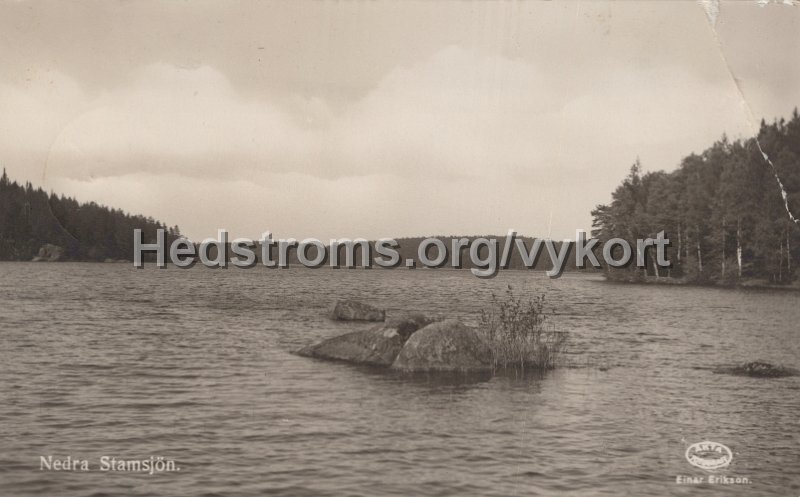 Nedra Stamsjon. Postganget 19 maj 1944. Einar Erikson, Alingsas.jpg - Nedra Stamsjön.Postgånget 19 maj 1944.Einar Erikson, Alingsås.