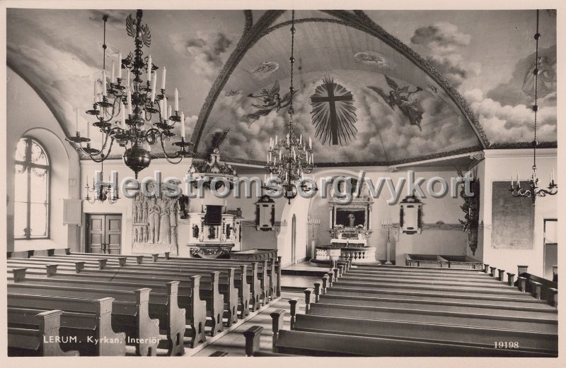 Lerum. Kyrkan. Interior. Odaterat. Pressbyran 19198.jpg - Lerum. Kyrkan. Interiör.Odaterat.Pressbyrån 19198.