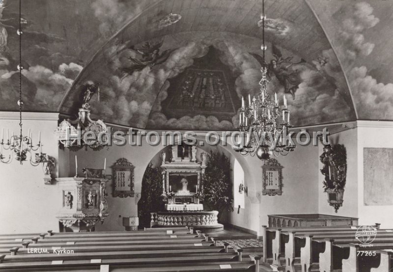 Lerum. Kyrkan. Postganget 13 juli 1959. Pressbyran 77265.jpg - Lerum. Kyrkan.Postgånget 13 juli 1959.Pressbyrån 77265.