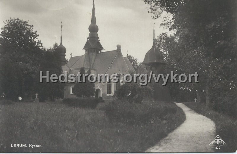 Lerum. Kyrkan. Postganget 8 nov 1931. Forlag Alrik Hedlund, Goteborg.jpeg - Lerum. Kyrkan.Postgånget 8 nov 1931Färlag : Alrik Hedlund, Göteborg. Träff 870.