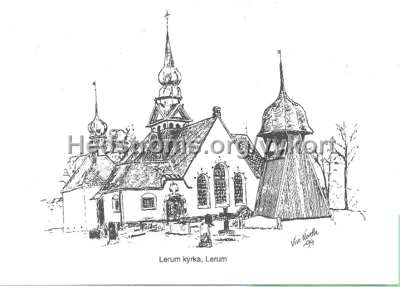 Lerums kyrka, Lerum. Lions Jultia 1994. Tecknat av Vivi Nordh. Lions Club Floda-Grabo.jpeg - Lerums kyrka, Lerum.Lions Jultia 1994.Tecknat av Vivi Nordh.Lions Club Floda-Gråbo.