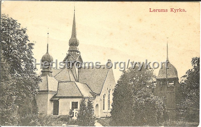 Lerums kyrka. Odaterat. Forlag Carl Broback.jpg - Lerums kyrka.Odaterat.Förlag Carl Brobäck.