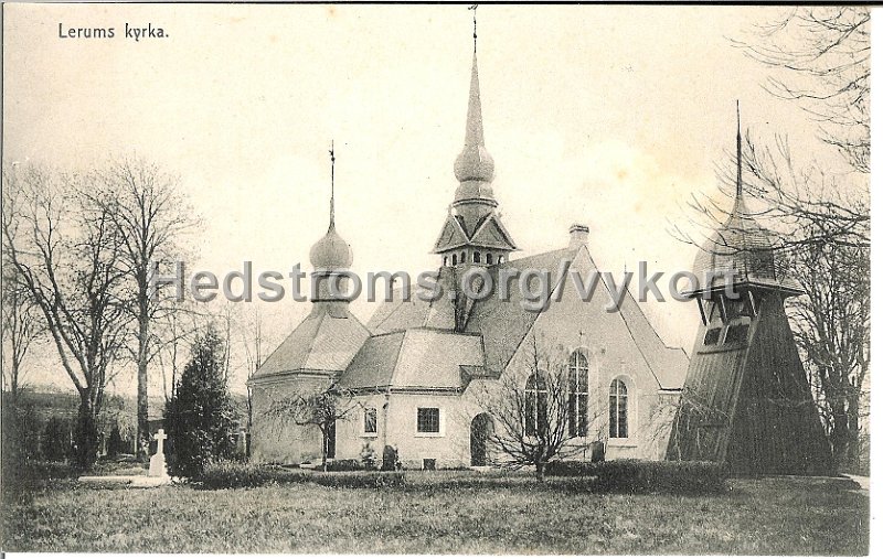 Lerums kyrka. Odaterat. Foto  Forlag Olga rinman, Goteborg.jpg - Lerums kyrka.Odaterat.Foto & Förlag: Olga Rinman, Göteborg.