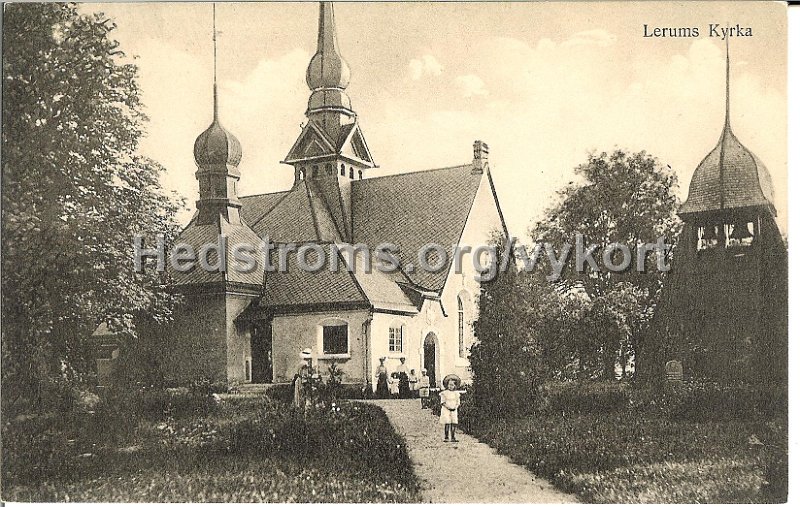 Lerums kyrka. Odaterat. J. Hægerstrom.jpg - Lerums kyrka.Odaterat.J. Hægerström.