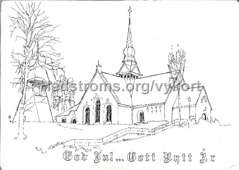 Lerums kyrka. Postganget 22 november  1984..jpg - Lerums kyrka.Postgånget 22 november 1984.