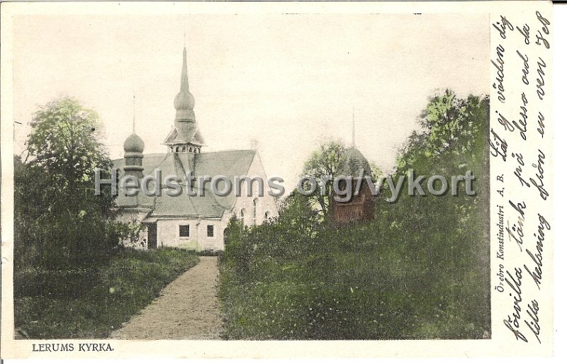 Lerums kyrka. Postganget. Orebro Konstindustri A.B.jpg - Lerums kyrka.Postgånget.Örebro Konstindustri A.B.