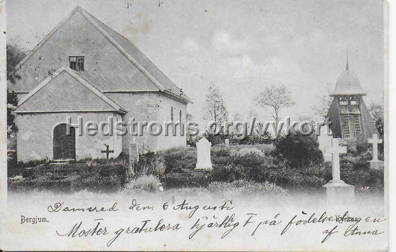 Bergjum. Postganget 6 augusti 1903.jpeg - Bergjum.Postgånget 6 augusti 1903.