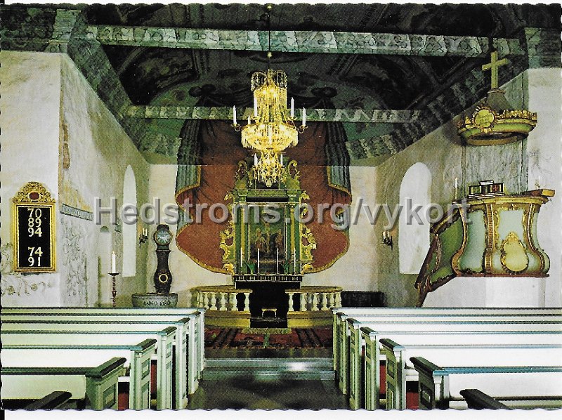 Interior av Bergums Kyrka. Odaterat. Copyright AB. H. Lindenhag, Goteborg. 9353.jpeg - Interiör av Bergums Kyrka.Odaterat.Copyright: AB. H. Lindenhag, Göteborg. 9353.