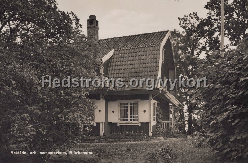 Bekladn arb. semesterhem, Bjorboholm. Postganget 5 april 1946.jpg - Beklädn. arb. semesterhem, Björboholm.Postgånget 5 april 1946.