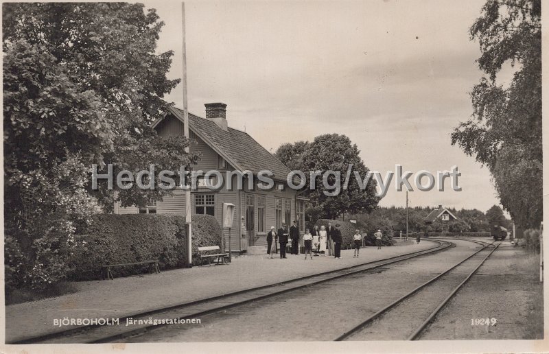 Bjorboholm. Jarnagsstationen. Odaterat. A.-B. Alga Stockholm, 19249.jpg - Björboholm. Järnägsstationen.Odaterat.A.-B. Alga Stockholm, 19249.