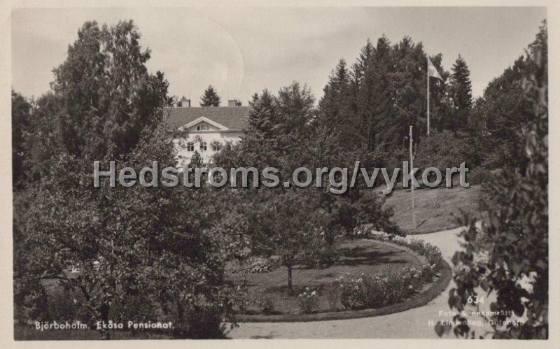 Bjorboholm. Ekasa Pensionat. Postganget 23 december 1950. Foto ensamratt H. Lindenhag, Goteborg. 634.jpg - Björboholm. Ekåsa Pensionat.Postgånget 23 december 1950.Foto & ensamrätt: H. Lindenhag, Göteborg. 634.