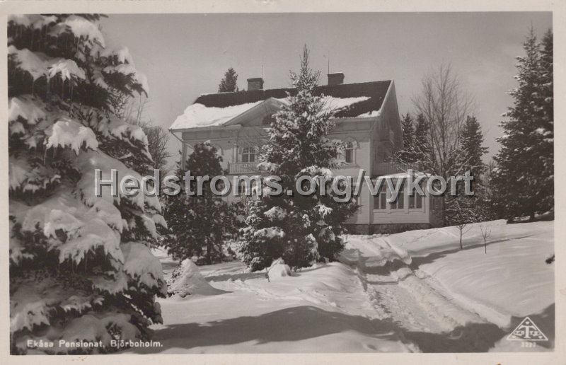 Ekasa Pemsionat, Bjorboholm. Postganget 22 februari 1952. Traff 3227.jpg - Ekåsa Pensionat, Björboholm.Postgånget 22 februari 1952.Träff 3227.