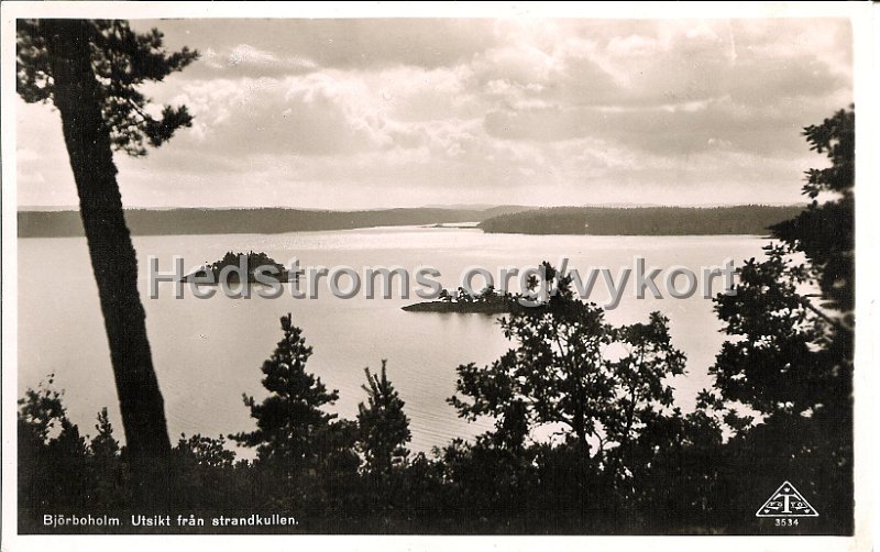 Bjorboholm. Utsikt fran Strandkullen. Odaterat. Forlag T-foto, Goteborg. Traff 3534.jpg - Björboholm. Utsikt från Strandkullen.Odaterat.Förlag: T-foto, Göteborg.Träff 3534.