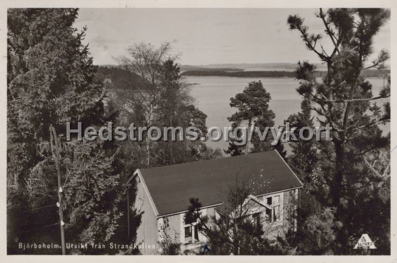 Bjorboholm. Utsikt fran Strandkullen. Posgtganget 8 augusti 1948. Forlag A B All-foto, Goteborg.jpg - Björboholm. Utsikt från Strandkullen.Postgånget 8 augusti 1948.Förlag: A/B All-foto, Göteborg.