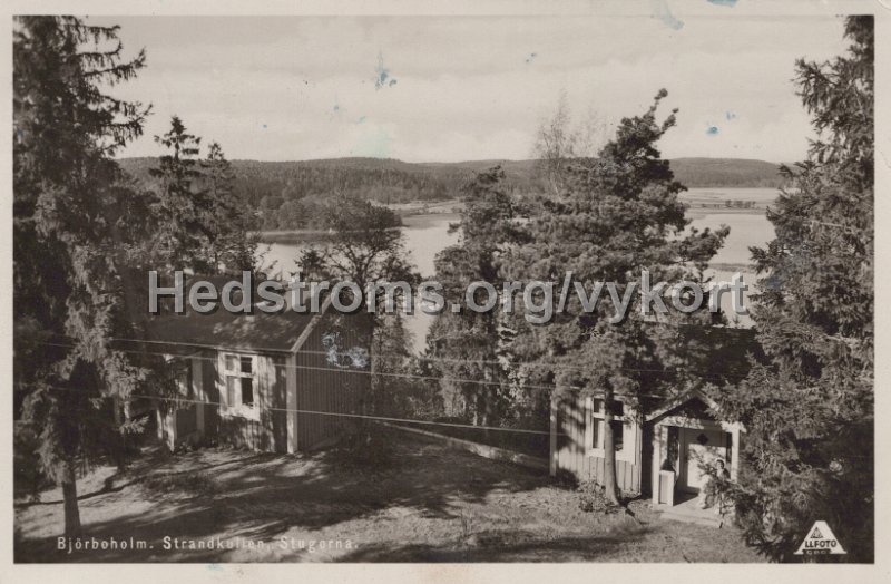 Bjorboholm.Strandkullen, Stugorna. Postganget 25 februari 1953. Forlag A B ALL-FOTO, Goteborg.jpg - Björboholm.Strandkullen, Stugorna.Postgånget 25 februari 1953.Förlag: A/B ALL-FOTO, Göteborg.