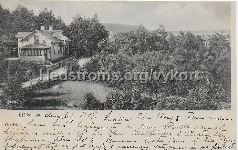 Bjorboholm. Postganget 2 augusti 1904.jpeg - Björboholm.Postgånget 2 augusti 1904.