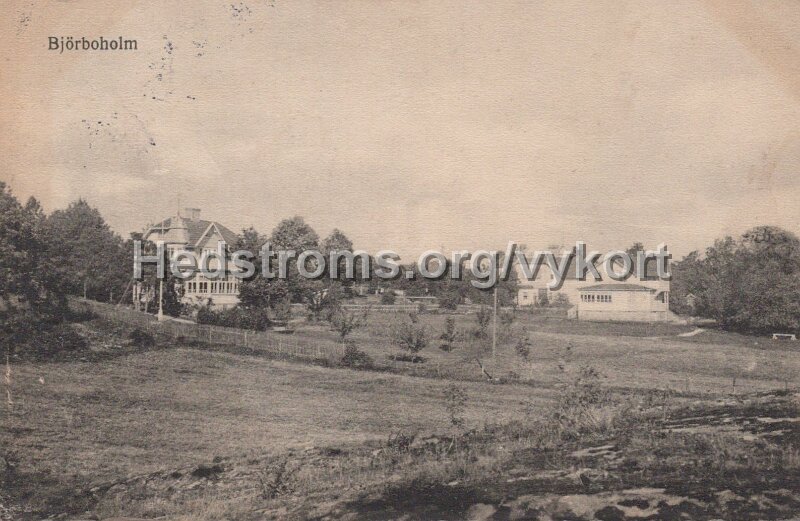 Bjorboholm. Postganget 26 augusti 1923. Foto.  Forlag Olga Rinamn, Goteborg.jpg - Björboholm.Postgånget 26 augusti 1923.Foto. & Förlag: Olga Rinman, Göteborg.