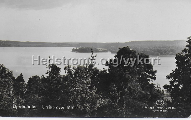 Bjorboholm. Utsikt over Mjorn. Odaterat. Forlag Gust. Larson, Bjorboholm.jpeg - Björboholm. Utsikt över Mjörn.Odaterat.Förlag: Gust. Larson, Björboholm.