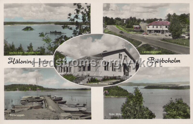 Halsning fran Bjorboholm. Postganget 30 juni 1952. Forlag Firma H. Lindenhag, Goteborg. Handkolorerat foto nr 8407.jpg - Hälsning från Björboholm.Postgånget 30 juni 1952.Förlag: Firma H. Lindenhag, Göteborg.Handkolorerat foto nr 8407.