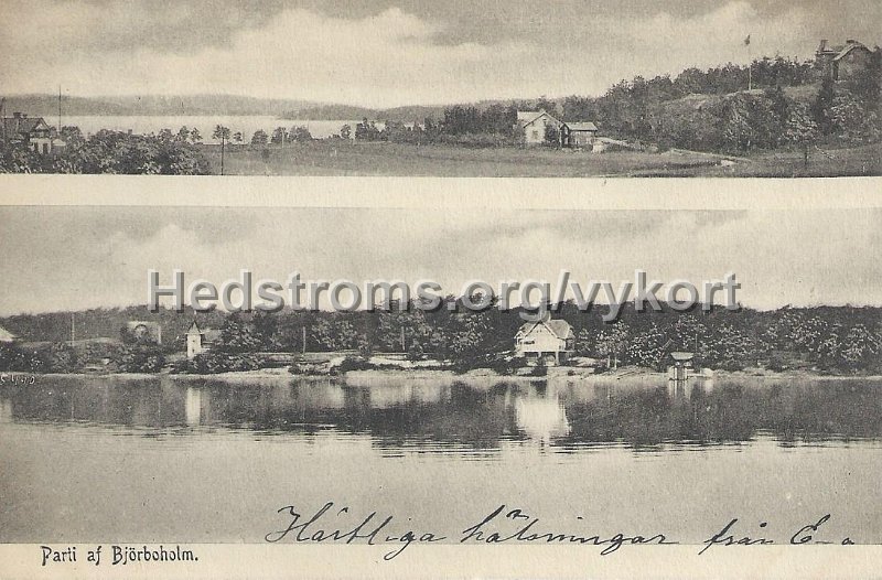 Parti af Bjorboholm. Postganget 21 aug 1905. Markt 5440.jpeg - Parti af Björboholm.Postgånget 21 aug 1905.Märkt 5440.