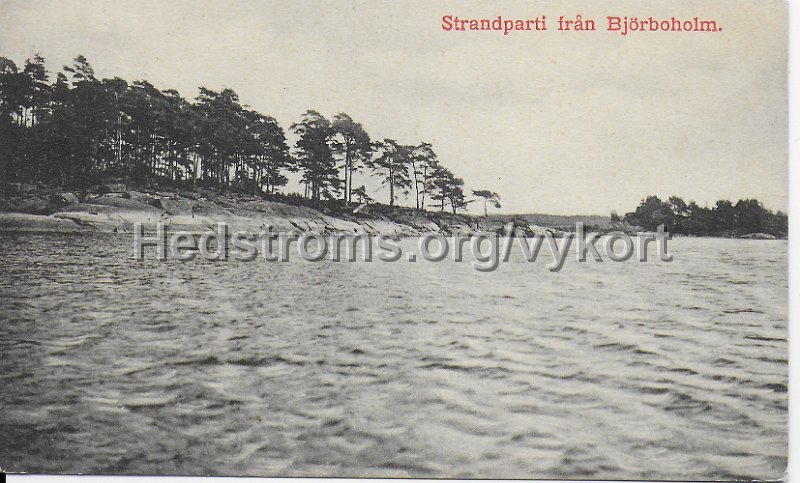 Strandparti fran Bjorboholm. Postganget 25 juni 1912. J.E. Lindquists Vykortsforlag, Bjorboholm.jpeg - Strandparti från Björboholm.Postgånget 25 juni 1912.J.E. Lindquists Vykortsförlag, Björboholm.