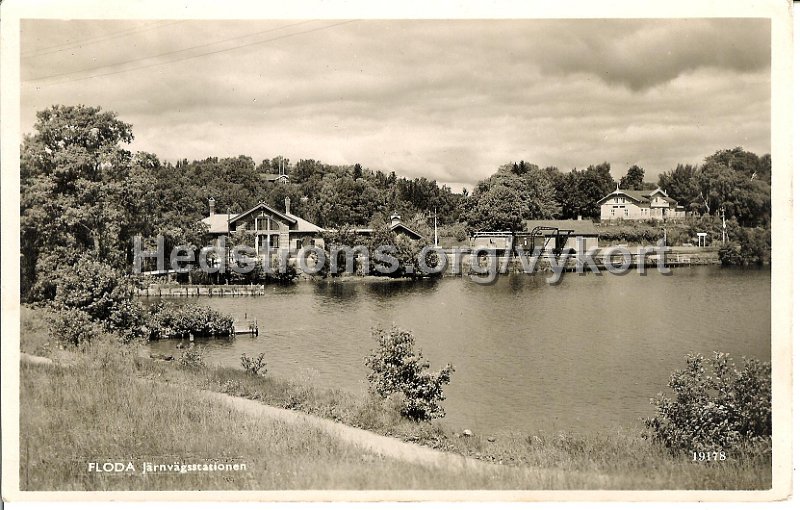 Floda Jarnvagsstationen. Postganget . A-B Alga. Stockholm. 19178.jpg - Floda Järnvägsstationen.Postgånget.A-B Alga. Stockholm. 19178.