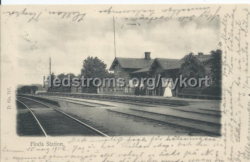 Floda Station. Postganget 15 aug 1902.jpeg - Floda Station.Postgånget 15 aug 1902.