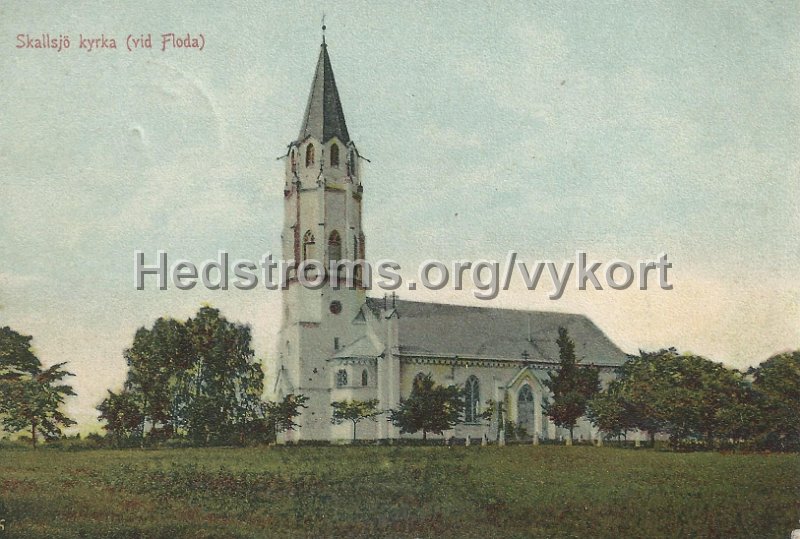 Skallsjo kyrka (vid Floda). Postganget 9 sept 190x.jpeg - Skallsjö kyrka (vid Floda).Postgånget 9 sept 190x.