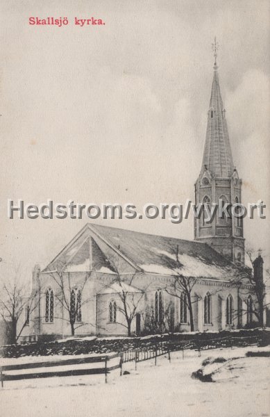 Skallsjo kyrka. Postganget 14 juli 1911.jpg - Skallsjö kyrka.Postgånget 14 juli 1911.