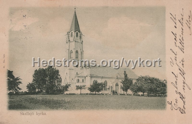 Skallsjo kyrka. Postganget 27 december 1902.jpg - Skallsjö kyrka.Postgånget 27 december 1902.