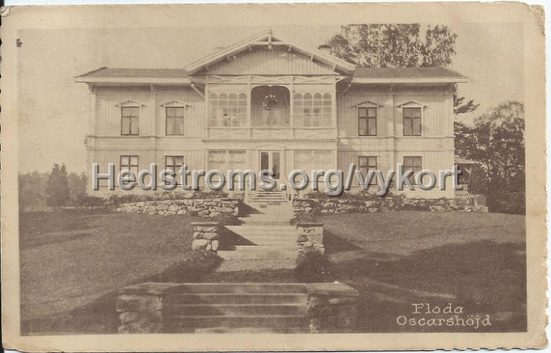 Floda Oscarshojd. Postganget 26 maj 1920. Forlag Axel Johnsson, Floda.jpeg - Floda Oscarshöjd.Postgånget 26 maj 1920.Förlag: Axel Johnsson, Floda.