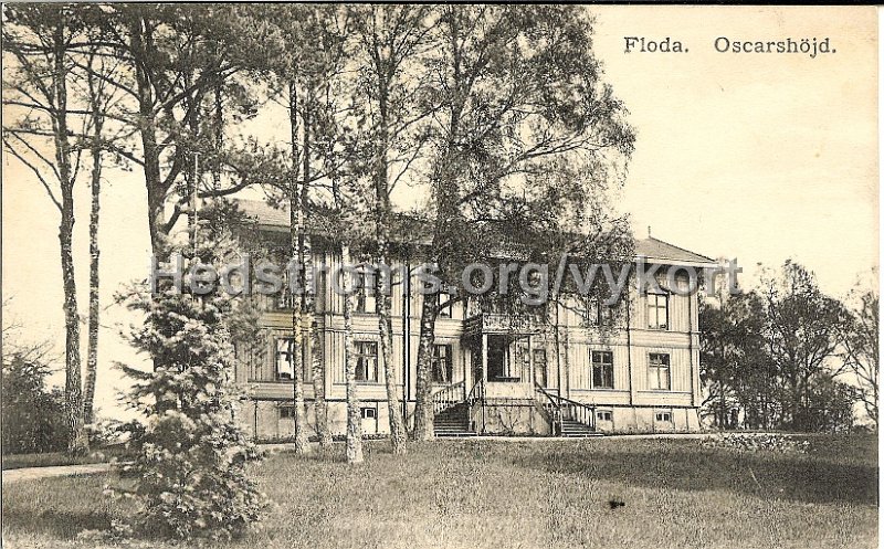 Floda. Oscarshojd. Postganget 5 juli 1913. Axel Johnson, Floda.jpg - Floda. Oscarshöjd.Postgånget 5 juli 1913.Axel Johnson, Floda.