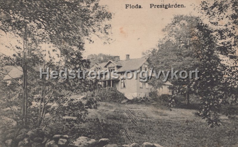 Floda. Prestgarden. Postganget 1 november 1909. Axel Johnson, Floda.jpg - Floda. Prestgården.Postgånget 1 november 1909.Axel Johnson, Floda.