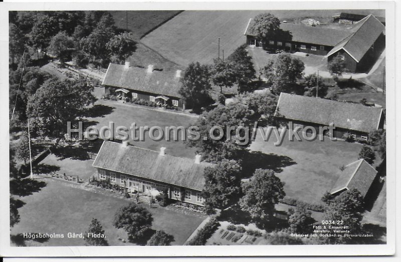 Hogsboholms Gard, Floda. Postganget 12 juli 1959. Foto Ensamratt Aerofoto, Vetlanda.jpeg - Högsboholms Gård, Floda.Postgånget 12 juli 1959.Foto & Ensamrätt: Aerofoto, Vetlanda.