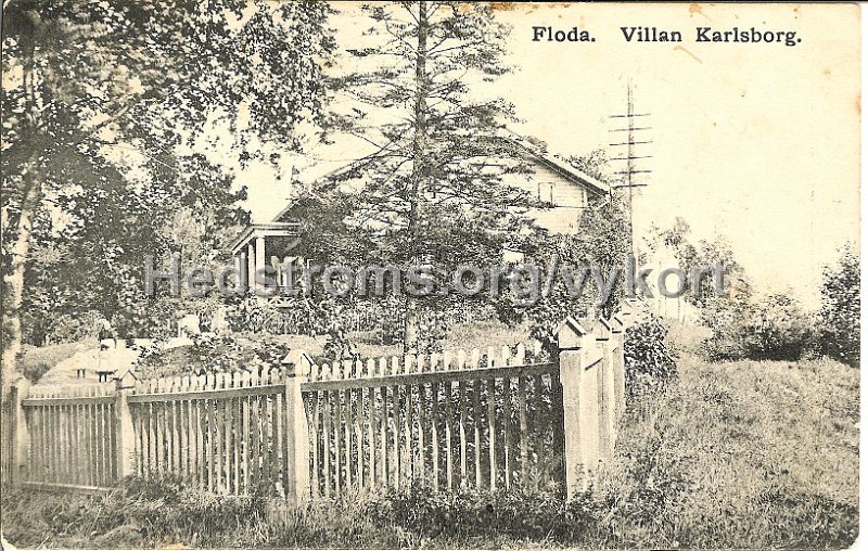 Villan Karlsborg. Postganget 15 september 1908Axel Johnson, Floda.jpg - Villan Karlsborg.Postgånget 15 september 1908.Axel Johnson, Floda.