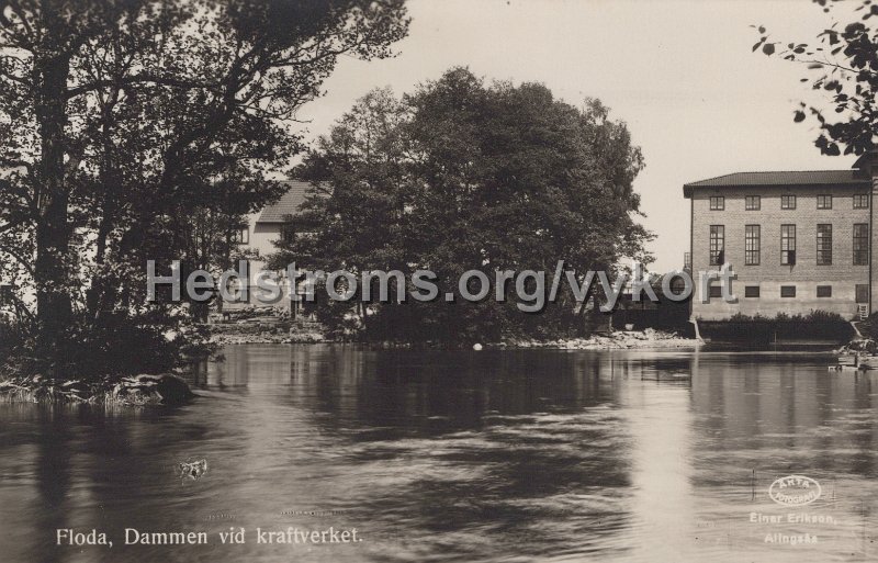 Floda, Savean vid Kratfstationen. Odaterat. Einar Erikson, Alingsas.jpg - Floda, Dammen vid Kraftstationen.Odaterat.Einar Erikson, Alingsås.