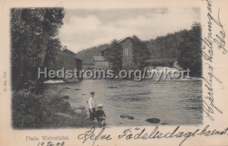 Floda, Wattefallet. Postganget 30 augusti 1902. D. No. 719.jpg - Floda, Wattenfallet.Postgånget 30 augusti 1902.D. No. 719.